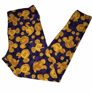 LuLaRoe TC Disney Mickey Mouse Blue/Gold Leggings